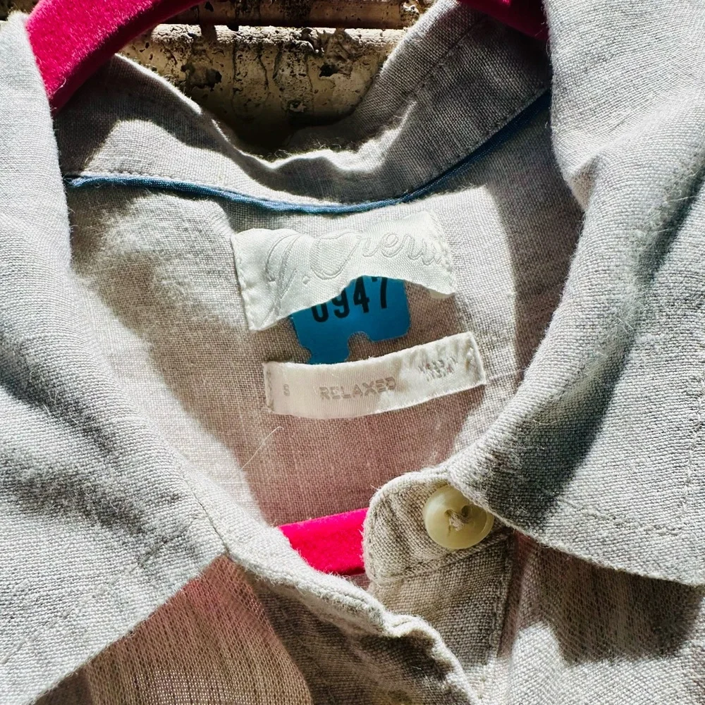 J.Crew ✨Relaxed Fit Linen Shirtdress ✨ 100% Linen ✨Flax ✨ Size Small - Picture 5 of 17